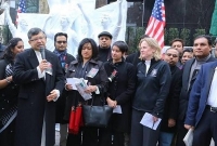 জাতিসংঘ দপ্তরের সামনে অস্থায়ী ‘আন্তর্জাতিক মাতৃভাষা দিবস ভাস্কর্য’