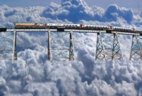 যে দেশে ট্রেন চলে আকাশ পথে