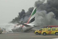 দুবাই এয়ারপোর্টে আছড়ে পড়ল বিমান