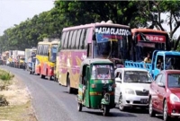ঢাকা-টাঙ্গাইল মহাসড়কে ১৫ কিলোমিটার যানজট ঢাকা-টাঙ্গাইল মহাসড়কে ১৫ কিলোমিটার যানজট