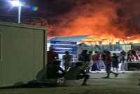 গ্রিসে শরণার্থী শিবিরে ভয়াবহ আগুন