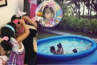 মেয়ের জন্মদিনে কুমীর সেজে সুইমিংপুলে অক্ষয়ের সাঁতার