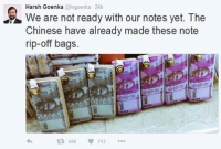 ভারতীয়দের হাতে ৫০০ ও ২০০০ টাকার নোট পৌঁছে দিতে এক নতুন পন্থা নিল চীন! ভারতীয়দের হাতে ৫০০ ও ২০০০ টাকার নোট পৌঁছে দিতে এক নতুন পন্থা নিল চীন!