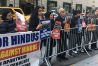 ট্রাম্পের হস্তক্ষেপ চেয়ে নিউ ইয়র্কে বাংলাদেশি হিন্দুদের বিক্ষোভ