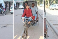 রিকশা চালাচ্ছে ১২ বছরের মাদ্রাসা ছাত্র 