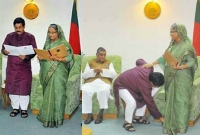 প্রধানমন্ত্রীর পা ছুঁয়ে সালাম করলেন মেয়র সাক্কু প্রধানমন্ত্রীর পা ছুঁয়ে সালাম করলেন মেয়র সাক্কু