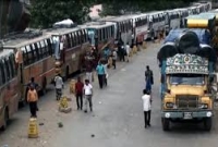 পাটুরিয়া-দৌলতদিয়া নৌ-রুটে যানজট অব্যাহত