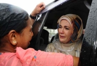 রোহিঙ্গা মুসলিমদের কান্না দেখে কাঁদলেন এরদোগানের স্ত্রীও