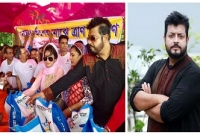 বন্যার্ত মানুষের মাঝে ত্রাণ সামগ্রী বিতরণ করলেন ওমর সানি