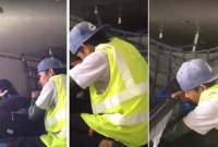  এয়ারপোর্টে ব্যাগ থেকে চুরির দৃশ্য ধরা পড়ল গোপন ক্যামেরায়