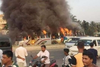 ফেরার পথে খালেদার গাড়িবহরের পাশে হামলা, দুটি গাড়িতে আগুন  