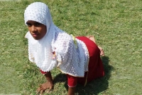 শারীরিক প্রতিবন্ধী হয়েও জেএসসি পরীক্ষা দিচ্ছে অদম্য অঞ্জু