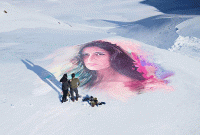   বরফের উপর নায়িকা ক্যাটরিনাকে আঁকলেন সালমান খান