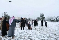 তীব্র শীতে কাঁপছে সউদি আরব