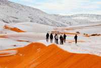 তুষারঝড়ে একদিনেই বরফে ঢেকে গেল সাহারা মরুভুমি