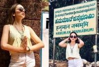 উত্তেজক পোশাকে ধর্মীয় স্থানে গিয়ে বিতর্কে এই অভিনেত্রী