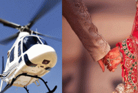 ছেলের বউকে হেলিকপ্টারে চাপিয়ে নিজের বাড়িতে নিয়ে এলেন কৃষক শ্বশুর