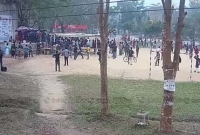 সিসিটিভি'র ফুটেজে শাবিপ্রবি মুক্তমঞ্চে শনিবার বিকালের ঘটনা