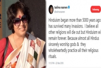 সব ধর্মের মৃত্যু হবে, হিন্দু ধর্ম চিরদিন টিকে থাকবে: তসলিমা নাসরিন