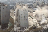 অবাক কাণ্ড! মাত্র ১০ সেকেন্ডেই হঠাৎ করে ভেঙে পড়ল ১৫ তলা এই ভবনটি