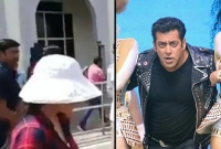 টুপিতে মুখ লুকিয়ে এ কোন অভিনেত্রী? দেখা করলেন সল্লু মিঁয়ার সঙ্গে