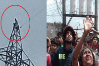৩৬ হাজার ভোল্টের বৈদ্যুতিক টাওয়ারের উপরে পাগল, অতঃপর...