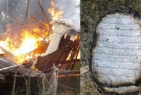 আগুনে আলগী গ্রামের মৃধা বাড়ির বসতঘর পুড়লেও অক্ষত পবিত্র কোরআন
