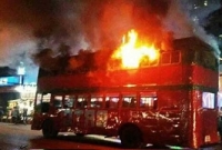 রাজধানীতে আগুনে পুড়ল বিআরটিসির পাঁচটি দ্বিতল বাস