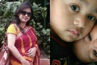 মাকে দাফন করে বাবার সঙ্গে ঢাকা ফিরছে দুই শিশু