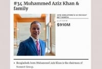 বাংলাদেশী আজিজ খান সিঙ্গাপুরের শীর্ষ ধনীর তালিকায় 