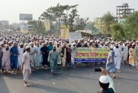 সিদ্ধিরগঞ্জ ও মুন্সীগঞ্জে মিছিল নিয়ে রাজপথে হেফাজতপন্থীরা
