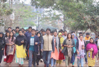  স্বাগত জানিয়ে ছাত্রলীগের আনন্দ মিছিল