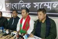  কাপাসিয়ায় ওসি’র প্রত্যাহার ও নির্বাচনী প্রচারে বাধার প্রতিবাদে বিএনপি প্রার্থী শাহ্ রিয়াজুল হান্নানের সংবাদ সম্মেলণ