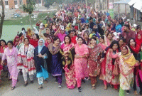 নৌকার মিছিলে ৩০ হাজার নারী