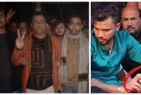 বল হাতে মাশরাফি; নড়াইলে বিজয় মিছিল