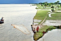 হঠাৎ মেঘনা নদীতে জেগে ওঠা এক নতুন চর