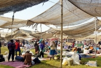 ইজতেমায় আগত বয়স্ক মুসল্লিরা বৃষ্টির কারণে চরম দূর্ভোগে 