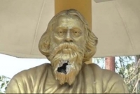 রবীন্দ্র নাথের মূর্তি ভাঙাকে কেন্দ্র করে উত্তেজনা, আটক ১