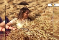 কাস্তে হাতে ধান কেটেই নির্বাচনী প্রচার শুরু ড্রিমগার্লের!