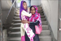 ভাবি যখন মা! ভাবির কোলে চড়ে এইচএসসি পরীক্ষায় প্রতিবন্ধী সাথী