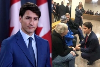 মেঝেতে বসে কানাডার প্রধানমন্ত্রী, নাগরিকরা বসে চেয়ারে