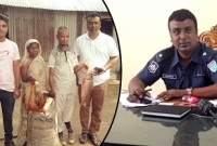 চালের বস্তা, মাছ-মুরগি নিয়ে ভিক্ষুকের বাড়িতে ওসি