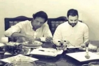 এক টেবিলে পাশাপাশি বসে বিরিয়ানি খাচ্ছেন ইমরান খান ও রাহুল গান্ধী!