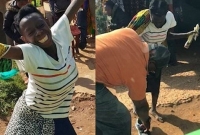 জীবনে প্রথম বারের মত এক জোড়া জুতা পেয়ে আনন্দে আত্মহারা হয়ে নাচতে শুরু করেন নারী