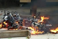 দিনাজপুরে স্কুলছাত্ররা পোড়ালো ছয় শিক্ষকের মোটরসাইকেল