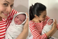 নবজাতককে কোলে নিয়ে হাজির কোয়েল মল্লিক