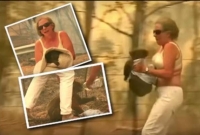 নিজের টি-শার্ট খুলে আগুনে ঝাঁপিয়ে ছোট্ট বন্যপ্রাণীটিকে বাঁচালেন মহিলা