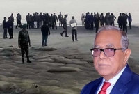 কুয়াকাটা সমুদ্র সৈকতে সূর্যাস্তের মনোরম দৃশ্য দেখে মুগ্ধ রাষ্ট্রপতি