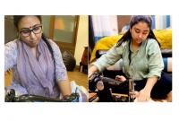 সেলাই মেশিনে মন্ত্রীর স্ত্রী ও কন্যা ঘরে বসে বানাচ্ছেন মাস্ক!