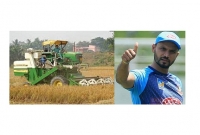 মাশরাফি ধান কা'টতে যাননি; নিয়ে এসেছেন ধান কা'টার মেশিন!
